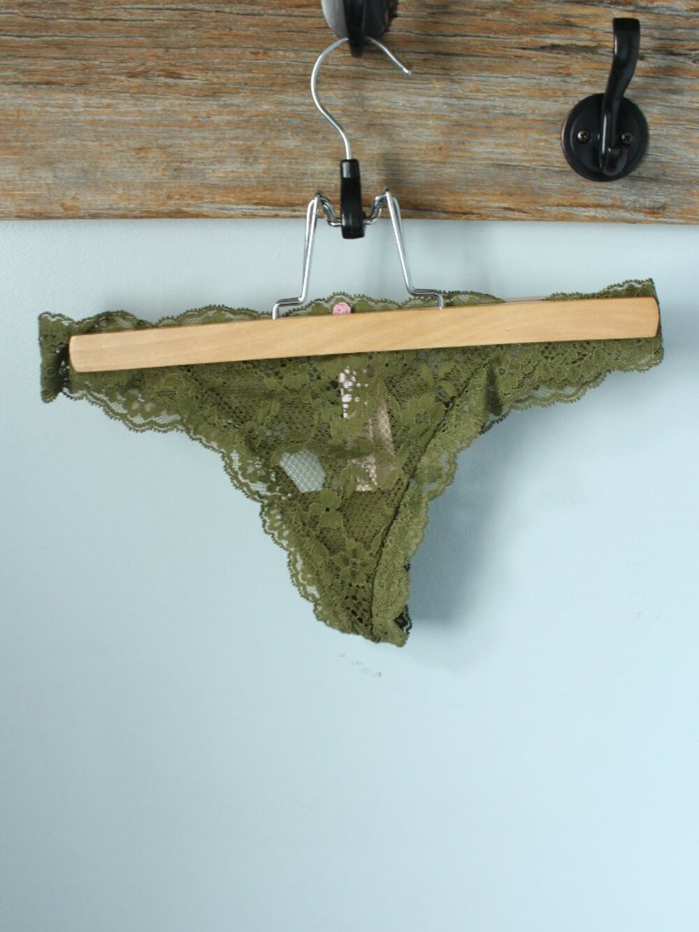Victoria's Secret Size S Dream Angels  Mossy Green Thong